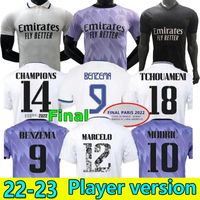 Version du joueur 2023 Benzema Vini Jr Soccer Jerseys Home Away 22 23 Champions 14 Shirt Football Real Madrids Camavinga Alaba Modric Camiseta GOALD GENERETER 2022 UNIFORMS