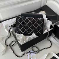 7a nuevo diseñador hecho a mano Luxury Woc Rinestone Bag 22A Cross Cross Body Body Flip Classic Fashion Famosa Bolsa de marca Famásica AP2853 Box de regalo