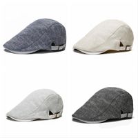 Men Beretas Berina de algodón británico Boina Autumn Flat Cap Boina Boina transpirable Simple Barett Forward Hat versátil Hats BB8039