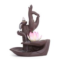 Fragrance Lamps Buddha Incense Burner Handcraft Ceramic Statue Hand Backflow For Home Decor DecorationFragrance