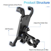Cross Country Sports Anti-shake Smart Phone Holder Universal 360°rotating Adjustable Bicycle Holder Motorcycle Handle Mobile Phone316H