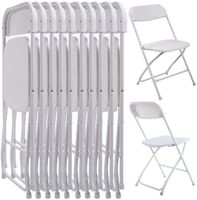 Ensemble de 5 chaises de pliage en plastique chaise d'événement de mariage de mariage chaises blanches commerciales pour le jardin à domicile