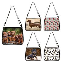 Evening Bags Cute Dachshund Dog Shoulder Bag Woman Fashion Multi-function Handbag 3D Puppy Print Tote Canvas Shopping BagEvening