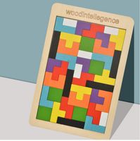 Neves Neto Montessori tangram tetris ahşap bulmaca 3D Çocuklar İçin Renkli Yapıcı Tahta Oyunu Çocuklar Matematik Oyuncakları Eğitim Oyunu