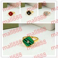 Fashion diamond designer Band ring many colours clover shell jewelry 18k plated wedding rings for women Party Anniversary engageme245g