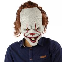 Film silikonowy Stephen King's It 2 ​​Joker Pennywise Mask Full Face Horror LaTex Maski Halloween Party Horible Cosplay Prop Mask C0619G03
