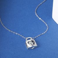 S925 Sterling Silver Life Lock Love Necklace Female Versione coreana a forma di cuore