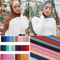 Scarves Women Bubble Chiffon Scarf Panuelos Hijab Headband Plain Solid Color Muslim Hijabs African Head Scarfs Wrap Shawl Islam ScarvesScarv