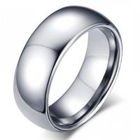 Classic male Real silver 18K white Gold Plated 8mm Titanium Steel Women Men Wedding Ring Top Quality Do not fade Lovers Wedding Je2948