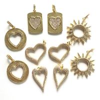 Charms 10pcs Zirconia Cúbica Pave Exquisito Corazón colgante Bundillo Sun para mujeres Pulseras de joyería Accesorios hechos a mano