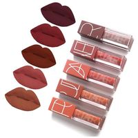 5 Pcs Lip Gloss Set Velvet Lips Tint Kit Matte Liquid Lipstick Waterproof Long Lasting Brings Natural Color For Make Up Lover205E