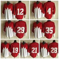 CeUf Men Ice Hockey 1972 Retror 21 STAN MIKITA Jersey 28 BOBBY CLARKE 29 KEN DRYDEN 35 TONY ESPOSITO YVAN COURNOYER Stitched Red White