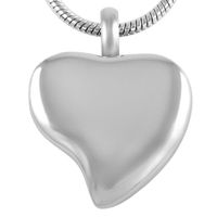 Chains Polished Blank Heart Cremation Urns Necklace Pet Memo...