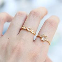 S925 silver charm designer ring with 3pcs nature white crystal rectangle shape in 18k gold plated for women night club wedding jew209K
