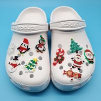 10 видов рождественского стиля PVC обуви чарки сандалии аксессуары садовые ботинки браслеты декор для Croc jibz дети рождественские вечеринки подарок