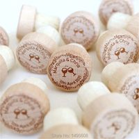 100 pcslot Personalized Engraved Wine Stopper Cork Baby Shower Party Customize special Wedding gift for guest party 220628