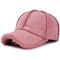 Faux -замшевая флисовая зимняя папа шляпа женщина мужская кепка коричневая серая розовая шесть панелей бейсболка Регулируемая276I