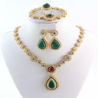 Selling Brand New African Costume Jewelry Set 18K Gold Plated Fashion Bridal Necklace Bracelet Earrings Ring2467