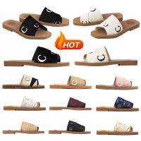 Designer Slifori Donne Muli legnosi sandali piatti Designer Slide sneaker Shoe Canvas Bianco Black Pink Navy Fashi