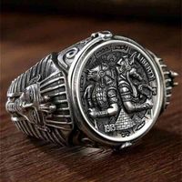 Hecheng new Horus anubis wanderer ancient Egyptian personalized men's ring242u