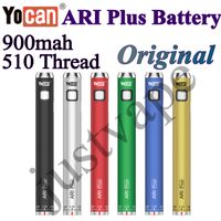 100% Original YOCAN ARI Plus 900mah Battery 510 Thread Cartridge Colors 6 E Cigarette Preheat VV Oil Atomizer Vaporizer Voltage Adjustable Vape Pen