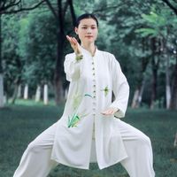 Abbigliamento etnico bianco tai chi outfit wushu performance costumes cinese guerriero costume marziali arti taichi sprots t taichi t