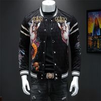 2020 남자 폭격기 재킷 야구 칼라 재킷과 코트 고급 벨벳 자수 인쇄 재킷 스트리트웨어 의류 m-4xl t200502