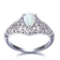 5 pezzi Luckyshine S925 Sterling Silver Women Opal Rings Blue White Natural Rainbow Topaz Fedding Wedding Engagemen Rings #7-10265u