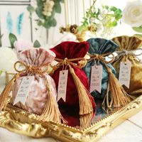 Gift Wrap Wedding Party Velvet Candy Boxes Sugar Containers Package Bags Organza Drawstring Bag Storage