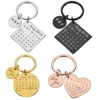 Calendrier personnalisé DIY personnalisé Calendrier Keychain Gift Keyring sculpd pour petit ami Petitle