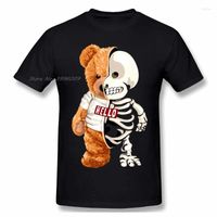 Herren-T-Shirts Lustiger Schädel Teddybär Skelett T-Shirts Freizeitkleidung Herren Modekleidung Baumwoll T-Shirts T-Shirts T-Shirt Top