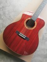 Sun Red 0M Rounded Solid Wood Acoustic Acoustic Guitar