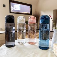 780ml Plastik Su Şişesi Içme Taşınabilir Spor Çay Kahve Fincanı Mutfak Aletleri Çocuklar Okul Malzemeleri Deniz CCB14793