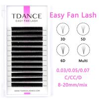 TDance Easy Fanning Fast Fast Blooming Eyelash Extensions singole ciglia singole Volume di fioritura di alta qualità Eyelash 220718