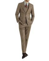 Men' s Suits & Blazers Latest Tailored Retro Brown Notch...
