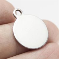 16mm Stainless Steel Stamping Circle Tag Charm For Jewelry Metal Stamping Blanks Round Dog Tags Personalised Whole 200pcs1340E