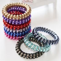 2017 Women Colorful Hairband Girl Candy Color BIG Telephone Cord Headbands Elastic Ponytail Holders Hair Ring 100pcs lot Diameter 3280