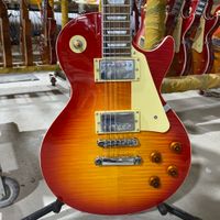 Guitare électrique standard cerise sunburst couleur tigre maple haut chrome matériel de haute qualité guitarar
