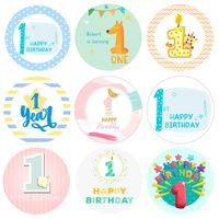 Party Decoration Year Boy Girl Birthday Stickers First Decorations Blue Pink Baby Shower Set Anniversary Decor KidsParty