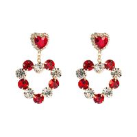 Dangle Chandelier Fashion Full Diamond Heart Formings Pendientes Huecares de diamantes de imitación para mujeres Joyas de fiesta de lujo