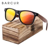 Barcur Schwarze Walnuss Sonnenbrille hochwertige Antiblau -Nachtsicht Männer Frauen spiegeln Sonnenbrillen UV400 Schutz freie Holzbox 220510