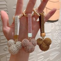 Strass -Diamantschlüsselketten -Cartoon -Maus -Design Keyring Fashion Crystal Keychains Süßes Schlüsselkettenbeutel Pendellon Boutique Auto Schlüsselhalter Zubehör 10 Farben