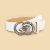 Ремняки PU Belt For Women Дизайнерская женская модная змея металлическая пряжка джинсы декоративные талии ремешки