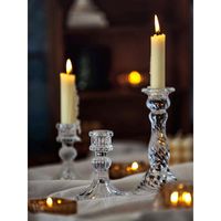 Partes de velas Francia Elegancia Soporte de vidrio transparente Romántico Cena Cena de velas Configuración de mesa Decoración de bodas Inicio Inicio