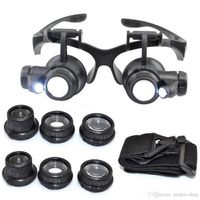 10X 15X 20X 25X magnifying Glass Double LED Lights Eye Glasses Lens Magnifier Loupe Jeweler Watch Repair Tools glitter20082773