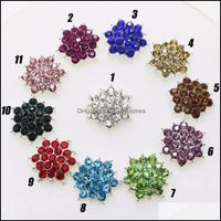 Craft Tools Arts Crafts Gifts Home Garden Diy 17Mm Bling Metal Fashion Flower Round Cluster Crystal Rhinestone Jewel Wedding Button Can M