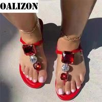 Sandal terlik yaz açık ayakkabıları Roma kristal moda elbise slaytlar plaj klipli ayak parmağı sığ flip floplar mujer 220602