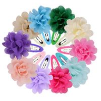 Accessori per capelli 10 pezzi per bambini Clip di fiori in chiffon Barrette Mini ragazze