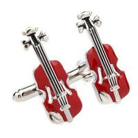 Selling Red Violin Shape Cufflinks for Shirts Cufflink For Mens French Sleeve Nail283R