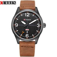 CURREN Simple style Calendar Casual Men Watches Leather Strap Male Clock Fashion Business Quartz Week Display Wrist Watch261w